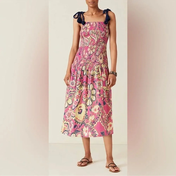 Figue Millie Floral Boho Multicolor Sleeveless Midi Dress‎ XS - Picture 1 of 7